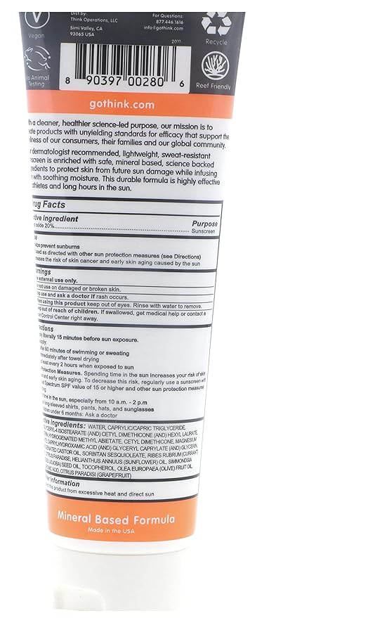 Think Sunscreen SPF 50+, 3 FZ