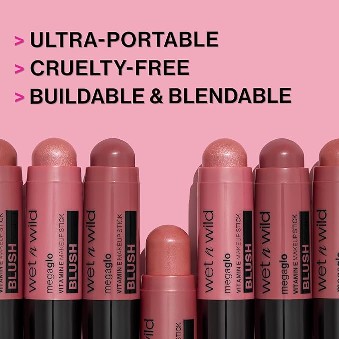 wet n wild MegaGlo Makeup Stick, Buildable Color, Versatile Use, Cruelty-Free & Vegan - Dusty Pink