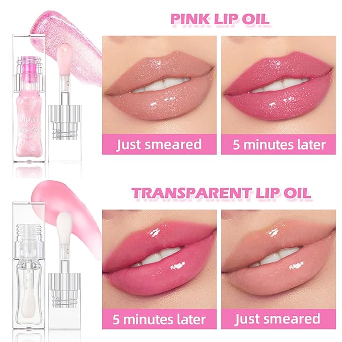 Sulily 2 PCS Magic Color Changing Lip Oil,