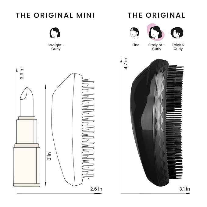 Tangle Teezer Original Detangler Brush, Dry & Wet Hairbrush for All Hair Types, Panther Black