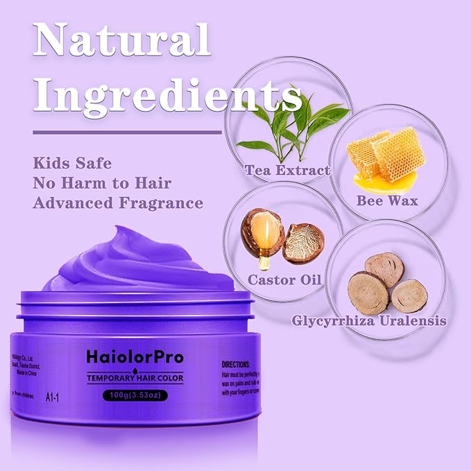 Purple Hair Color Wax, Temporary
