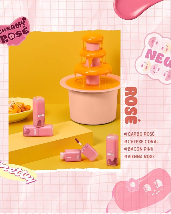 Glow Bokki Glossy Lip Tint, Korean Beauty (GB07 Bacon Pink, 4.1 grams)