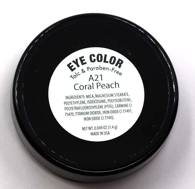 Dusty Coral Peach Pink Orange Sunkissed Shimmering Shimmer Pressed Powder Single Eyeshadow; Talc, Paraben & Cruelty Free