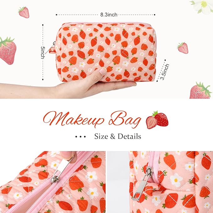 Soidram pink makeup bag quilted