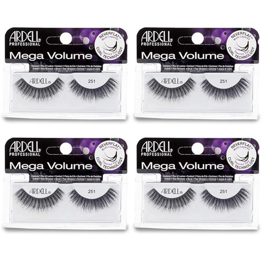 Ardell Mega Volume Lash 251 Multi-Layered False Lashes with Curl Technology, 4 pairs