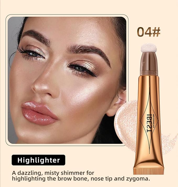 MAEPEOR Liquid Highlighter Stick Pearl White Cream Liquid Pearl White)