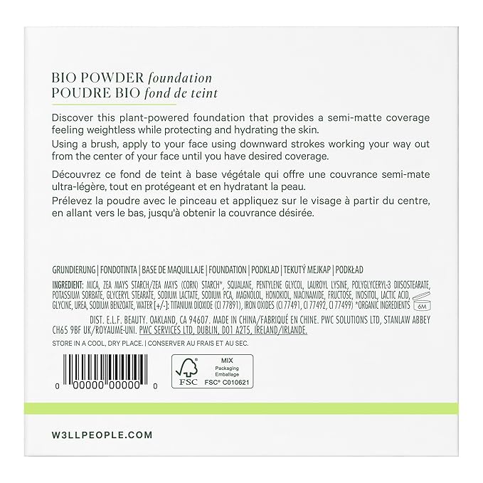 Well People Bio Powder Foundation, Lightweight & Hydrating Cruelty-free, 3W