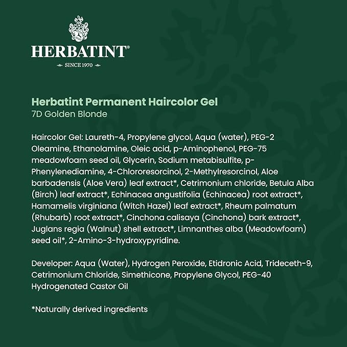 Herbatint Permanent Haircolor Gel, 7D