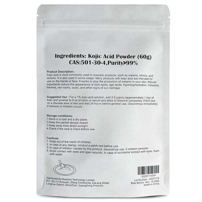 Pure Kojic Acid Powder 60g(2.12oz) for Skincare Products 60g