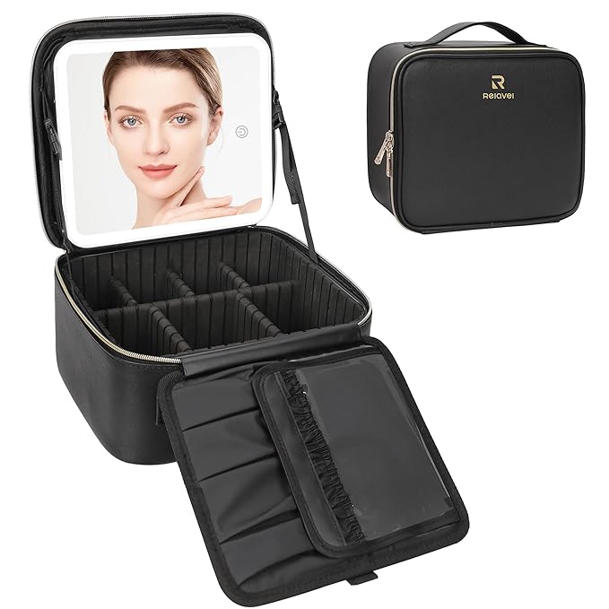 Relavel travel makeup bag with
