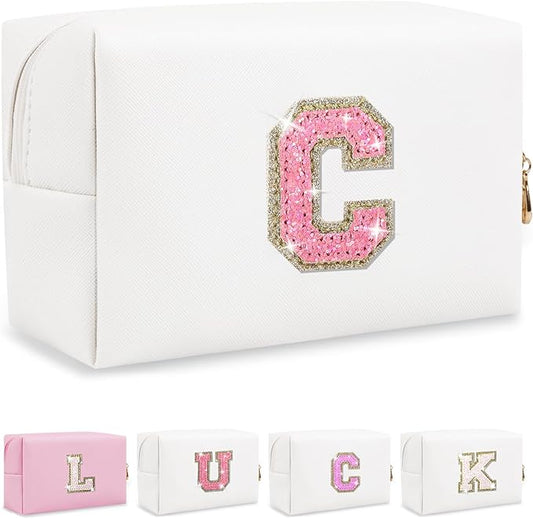 Personalized initial letter makeup bag,