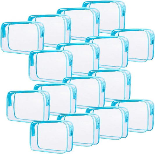 16 pcs clear makeup bags