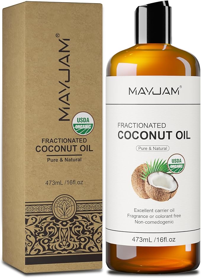 Pure Fractionated Coconut Oils Liquid 16oz 100% Natural USDA Certified Massage MCT Oil Organic&Moisturizer for Face Skin&Hair,Cold Pressed Body Carrier Oil for Essential Oils Mixing Women&Men