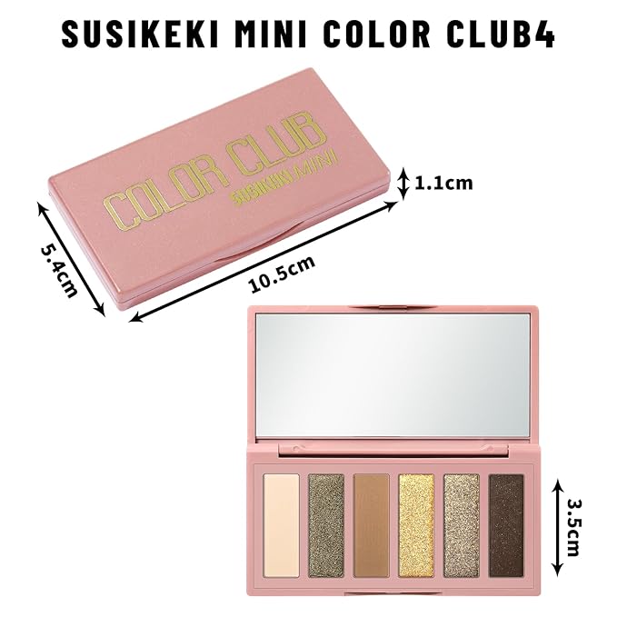6 Colors Mini Naked Eyeshadow Makeup Palette Olive-colored Neutral Tone Eye Shadow Matte & Shimmer Nude Make Up Pallet with Mirror Blendable Highly Pigmented Travel Size Gift Kit 04