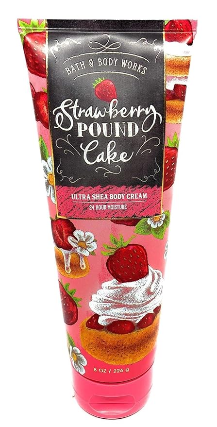 Bath and Body Works Body Care - 24 Hour Moisture Ultra Shea Body Cream - 8 oz - Strawberry Pound Cake