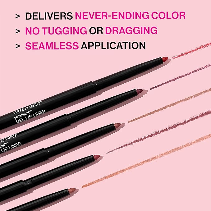 wet n wild Perfect Pout Matte Retractable Gel Lip Liner Pencil, Rich Creamy Long Lasting Color, Well-Defined and Flawless Application, Vegan & Cruelty-Free - Purple Lay Down the Mauves