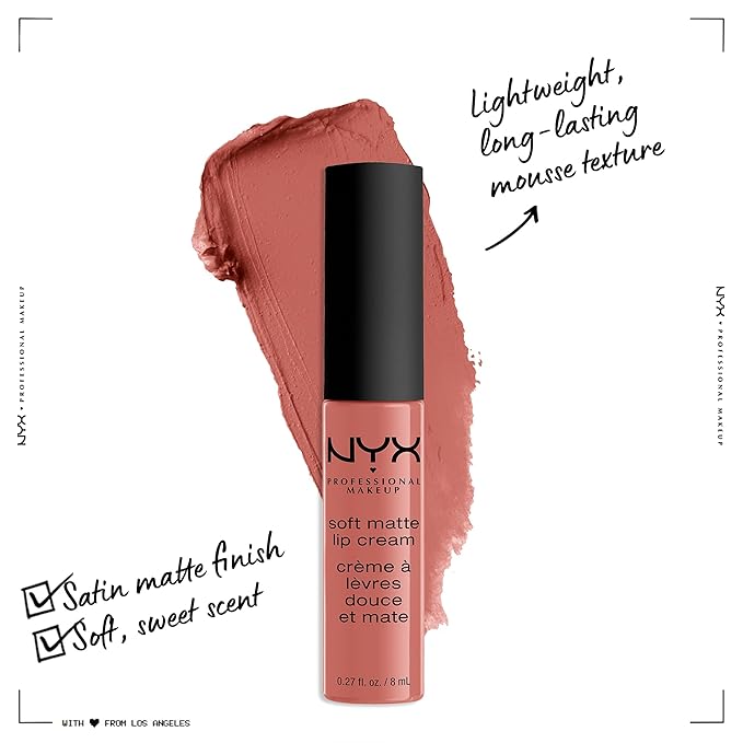 NYX PROFESSIONAL MAKEUP Soft Matte Lip Cream, Lightweight Liquid Lipstick - San Diego (Light Nude With Yellow Undertone)