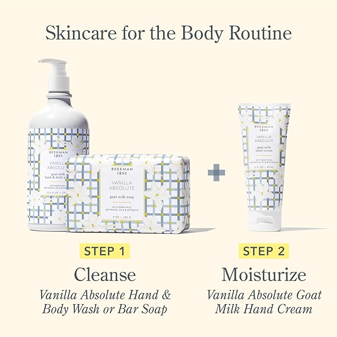 Beekman 1802 Pure Goat Milk Hand Cream, Vanilla Absolute - Scented - 2 oz - Moisturizing Lotion for Dry Skin - Anti-Aging Hydration - Good for Sensitive Skin - Cruelty Free - Packaging May Vary