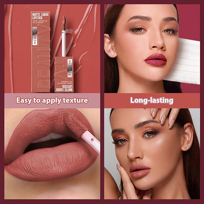 Lip Gloss, Lip Stain Finish Long Lasting Water Resistant, Lipgloss Perfect for Daily Wear & All Ages, Lipstick Vegan Ultra Smooth Formula, Matte Lip Gloss #rose pink