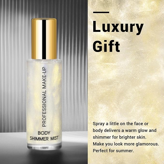 Face Liquid Highlighter Shimmer Body Spray for Hair (Y, Standard)