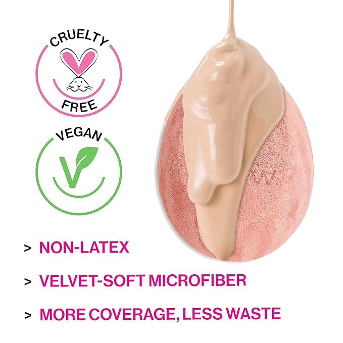 wet n wild Makeup Sponge - Low Product Absorption for Streak-Free Application, Effortless Blending Beauty for a Smooth Professional Looking Finish, Cruelty-Free & Vegan-Microfiber