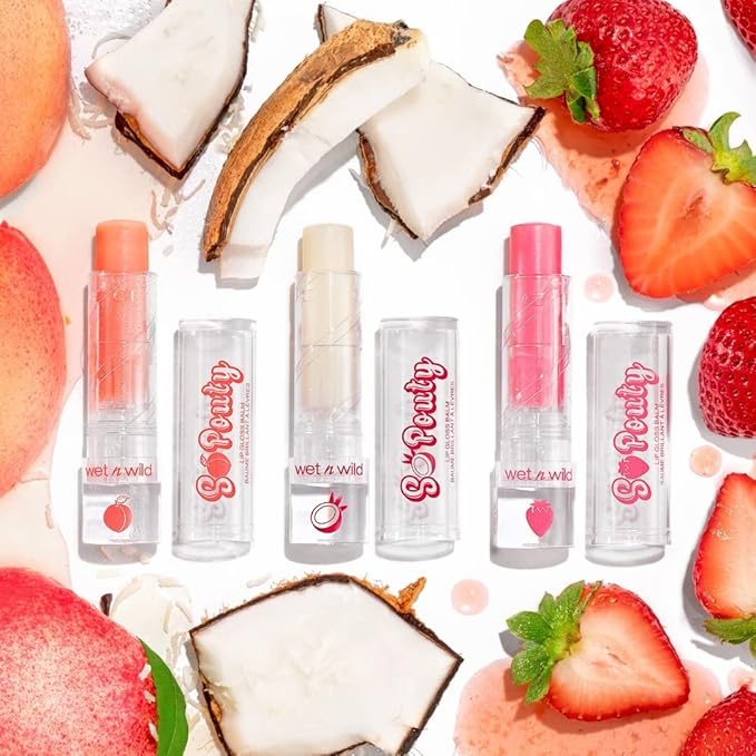 wet n wild Perfect Pout So Pouty Shine Tinted Lip Balm Coconut Flavored, Hyaluronic Acid, Vegan Collagen, Moisturizing For Dry Lip Care, Clear (Pack of 2)