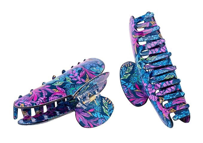 Lilly Pulitzer Colorful Claw Jaw Clip for Fine, Thick, Curly or Straight Hair - Medium Hair Clip for Women, Calypso Coast