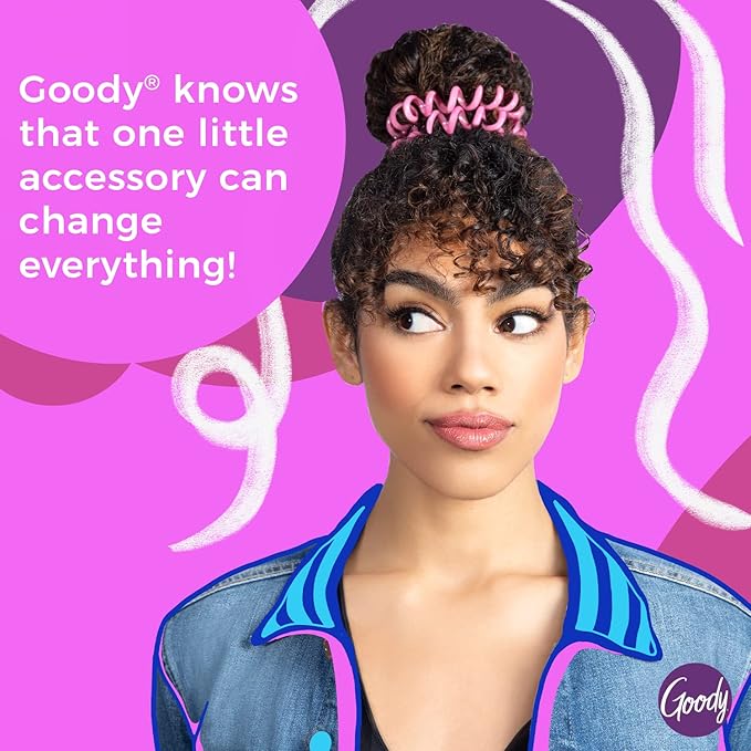 Goody Blue Trend Hair Coils - 5 Count - Dentless Jelly Bands Ponytailers for Women, Teens & Girls - Pain-Free Accessories for All Hair Types (Pack of 2)