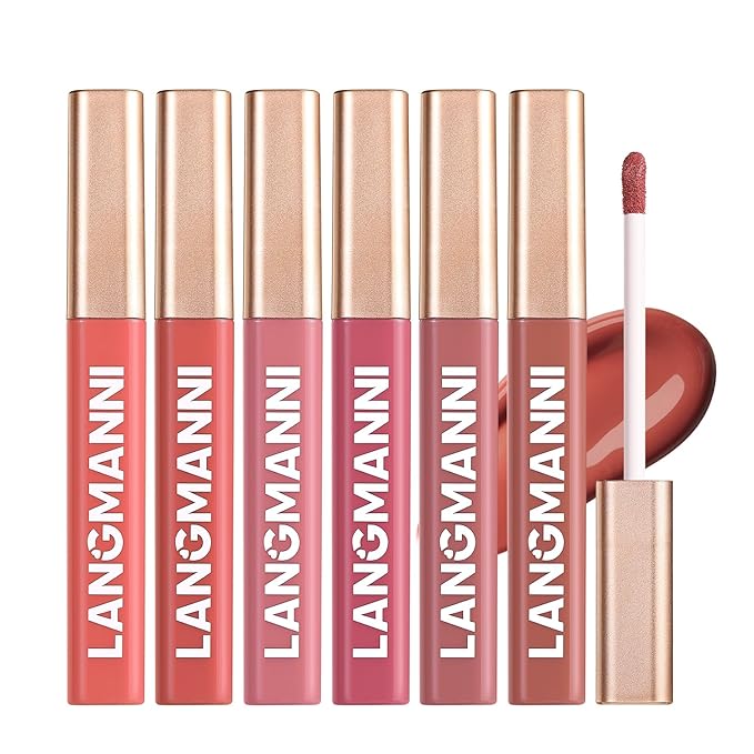 Jolilab 6 Colors Cream Texture Lip Gloss Set - Highly Pigmented, Long - Lasting, Moisturizing Makeup for Women(SetA 6Color)