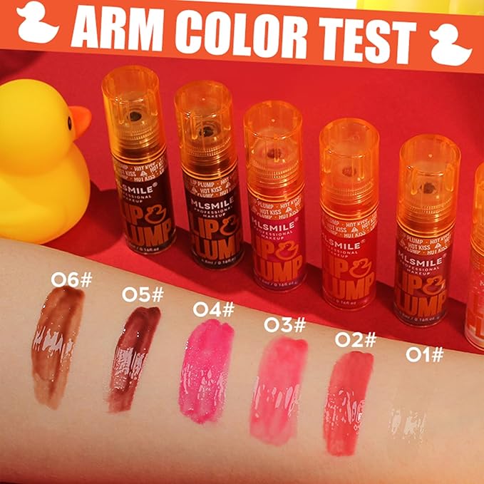 Duck Lip Plumper Glow - Hydrating Fat Lip Oil Plumper Gloss & Glitter Shine Make Lips Fuller (01)