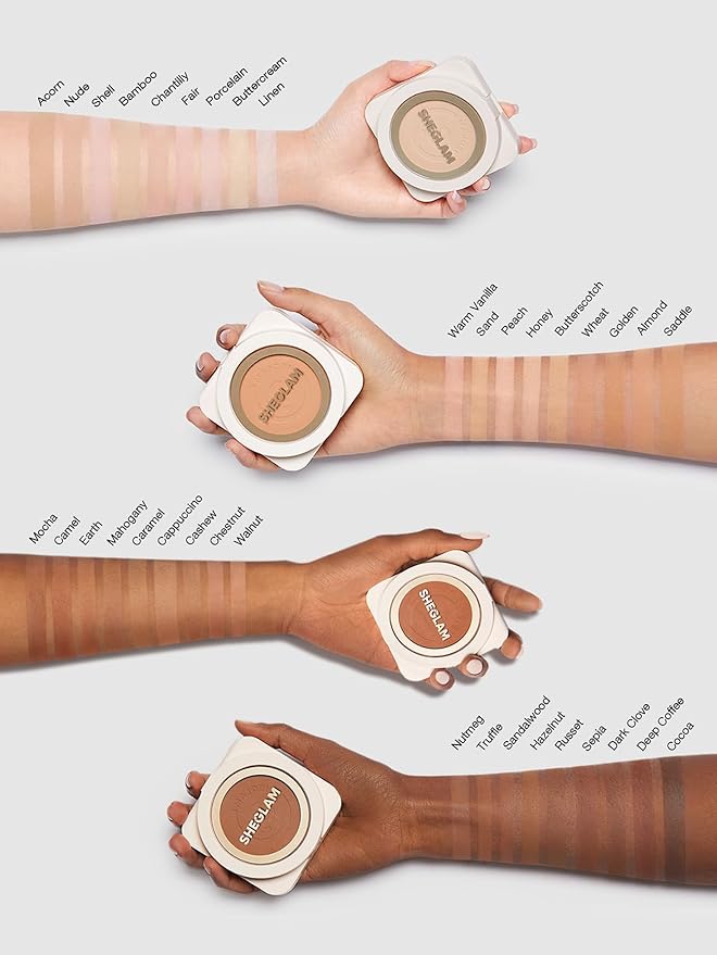 SHEGLAM SKin-Focus Full Coverage Powder Foundation Oil-Control Lightweight