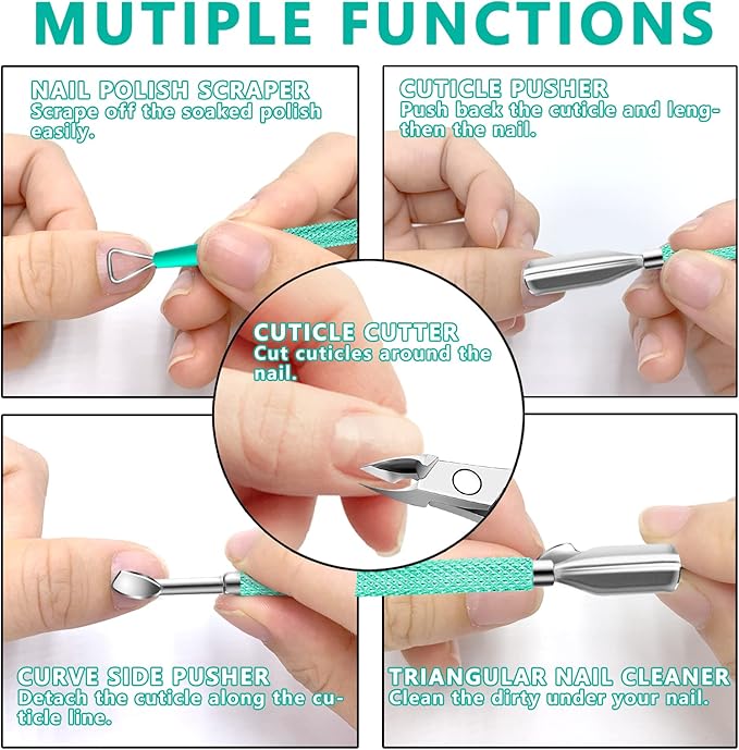 Cuticle trimmer with cuticle pusher