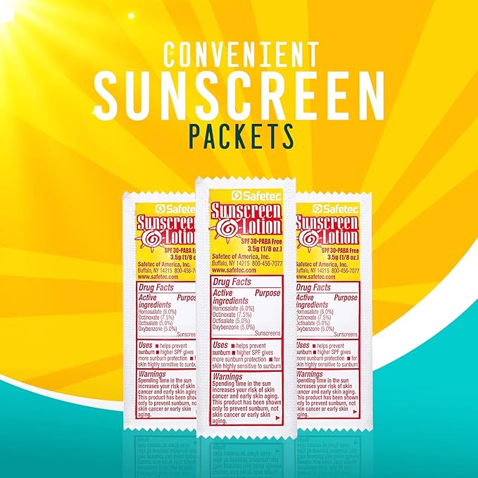 Sunscreen Lotion, SPF30 Protection and PABA Free, Individual Packets of Sunscreens (Pack of 1000) – Travel Size Sun Screen for Outdoors, Bundled with reclosable Homesphere bag
