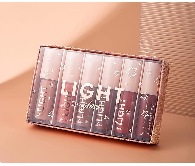 MAEPEOR Moisturizing Lipgloss Set 6PCS Smooth Hydrating Lip Gloss Neutral Nude Nourishing Glossy Lipgloss for Women and Girls (Moisturizing, 6PCS Set A)