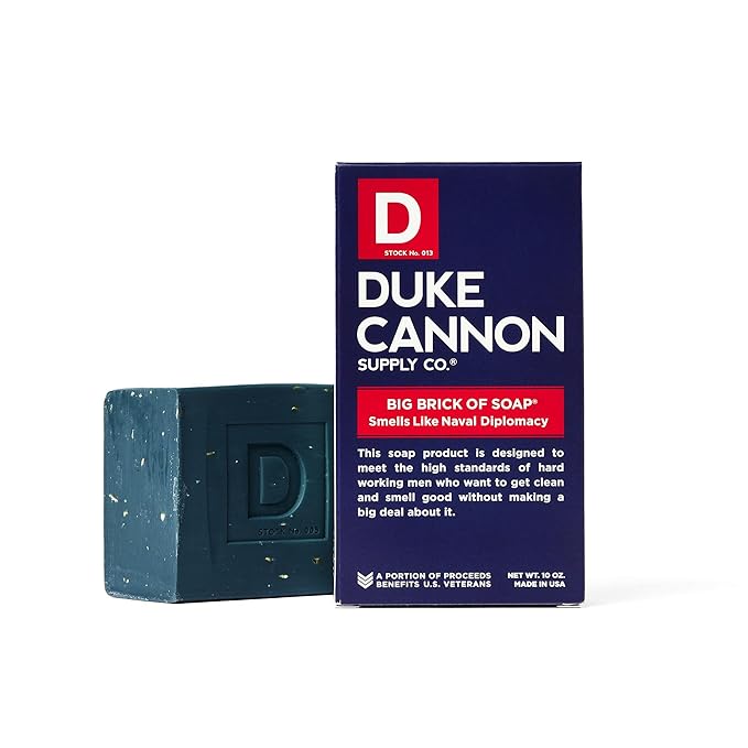Duke Cannon Supply Co. Big Brick of Soap Bar for Men WWII Collection Smells Like Naval Diplomacy (Refreshing Ocean Scent) Multi-Pack- Superior Grade, Extra Large, All Skin Types, 10 oz (3 Pack)