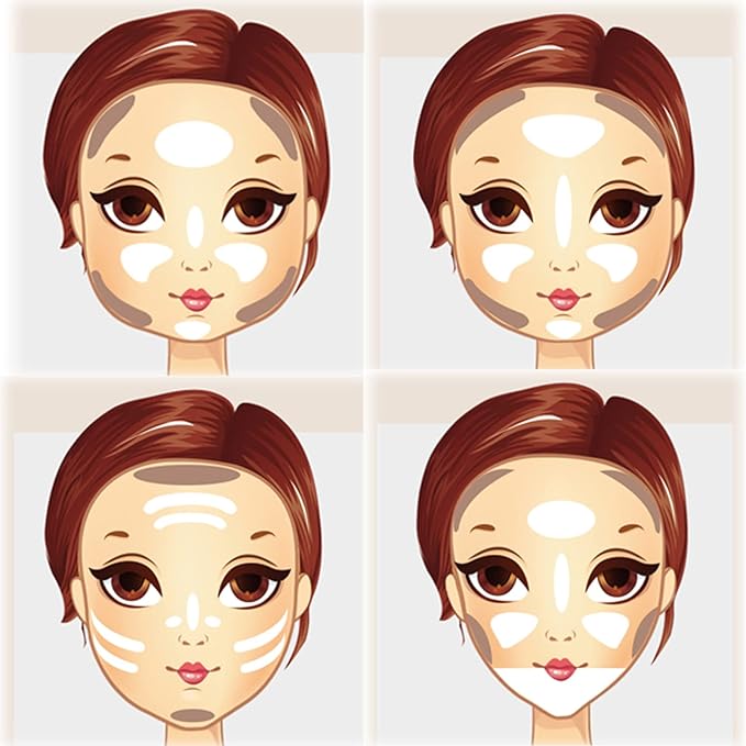 MEICOLY Cream Contour Stick Trio,Bronzer Highlighter Stick,2 in Makeup,6 Colors