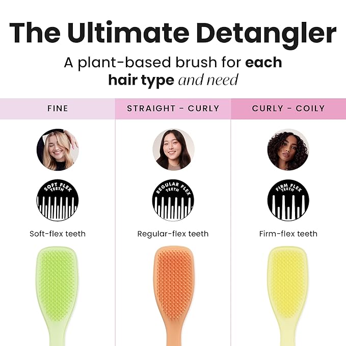 Tangle Teezer Plant-Based Ultimate Detangler Brush, Dry & Wet Hair Brush, Eliminates Knots & Reduces Breakage for All Hair Types, Orange