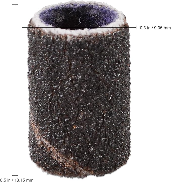 PANA 100 Pieces Nail Sanding Bands Professional Nail Manicure Great Fit for Nail Drill Bits for Acrylic Nails (120 Grit, Black)