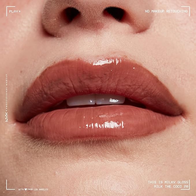 NYX PROFESSIONAL MAKEUP This Is Milky Gloss, Lip Gloss with 12 Hour Hydration, Vegan - Milk The Coco (Dark Chocolate)