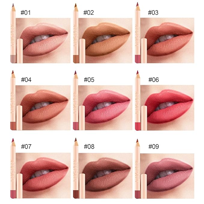 12 Colors Matte Lip Liner Pens Set Long-Lasting Long-Lasting