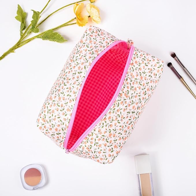 Soidram pink makeup bag floral