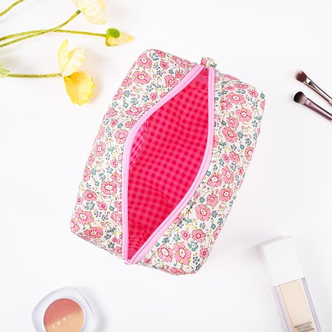 Soidram pink makeup bag floral