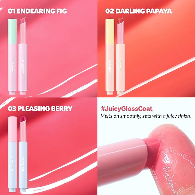COLORGRAM Fruity Glass Stick 03 Pleasing Berry | Long-Lasting Juicy Lip Tint with Radiant, Glossy Finish | Melting Syrupy Texture for Vibrant, Hydrated Lips | Non-Sticky Shine