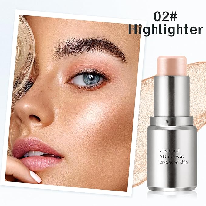 Boobeen Highlighter Makeup Stick, Cream Highlighter & Blush Dewy Finish