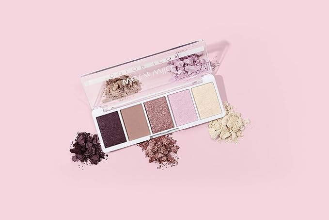 wet n wild Color Icon Eyeshadow Makeup 5 Pan Palette, Matte, Shimmer, Metallic, Long Wearing, Rich Buttery Pigment, Cruelty Free - Petalette