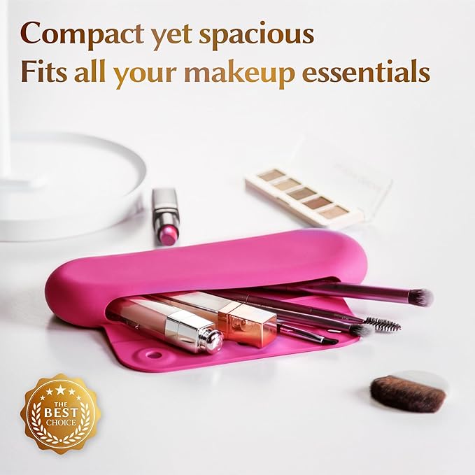 Silicone makeup brush holder, travel
