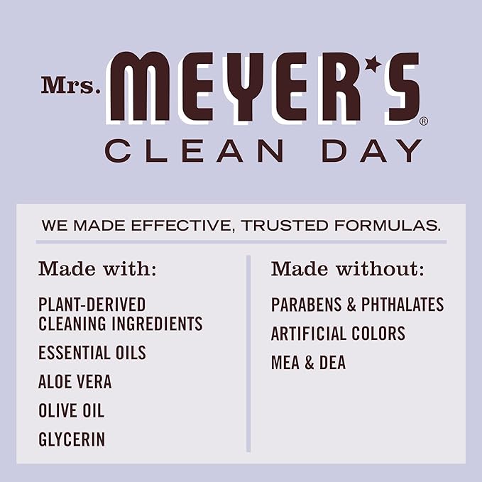 MRS. MEYER'S CLEAN DAY Foaming Hand Soap Concentrated Refills, 4 Concentrated Refills (2 Fl. Oz each), Lavender Scent, Makes 40 Fl. Oz. of Foaming Soap Total
