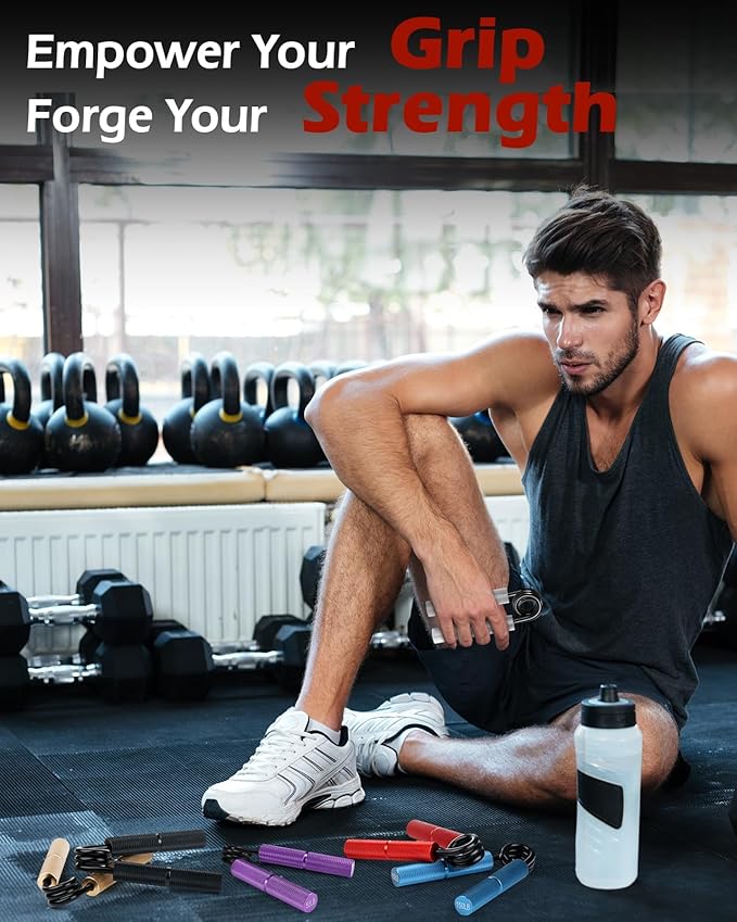 Grip Strength Trainer 6 Pack (50-350LB), No