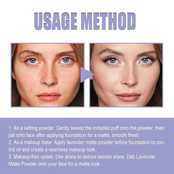 Lavender Matte Powder, Jelly Lavender Matte Powder Oil Creates Soft