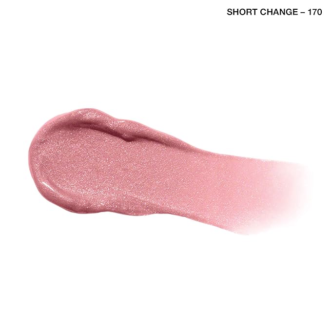 COVERGIRL Exhibitionist Lip Gloss, Short Change, High-Glossy, Cream, 0.99 Fl Oz, Shiny Pink Lip Gloss, Moisturizing Lip Gloss, Intense Hydration, Vibrant, Luscious